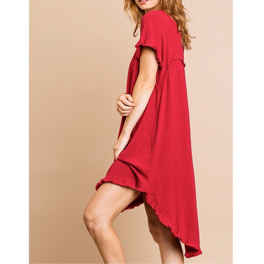 Umgee Red Fringe dress